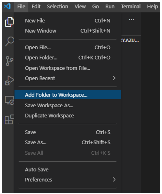 Add folder to workspace