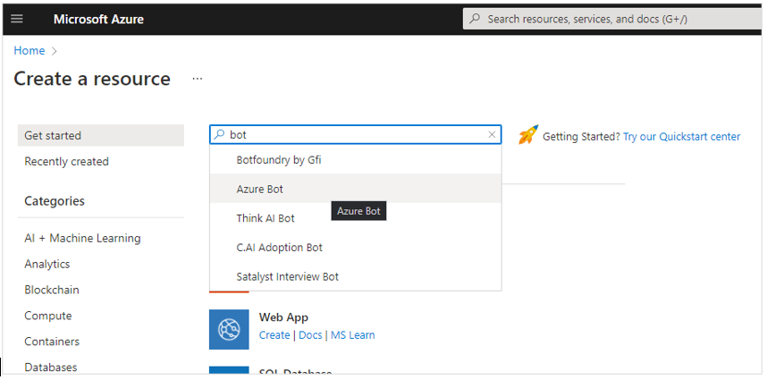Azure bot resource
