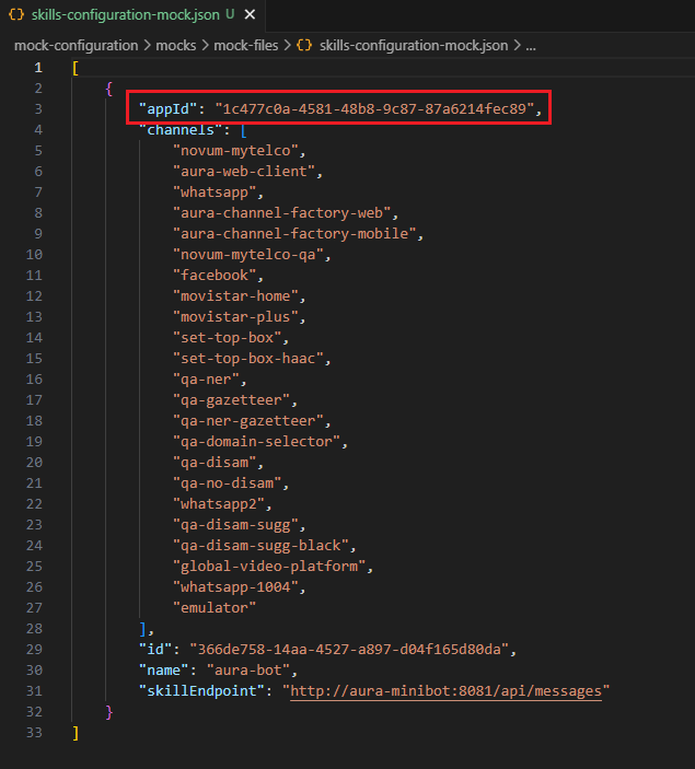 Add your skill appId
