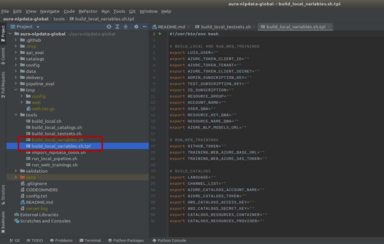 Configuration template