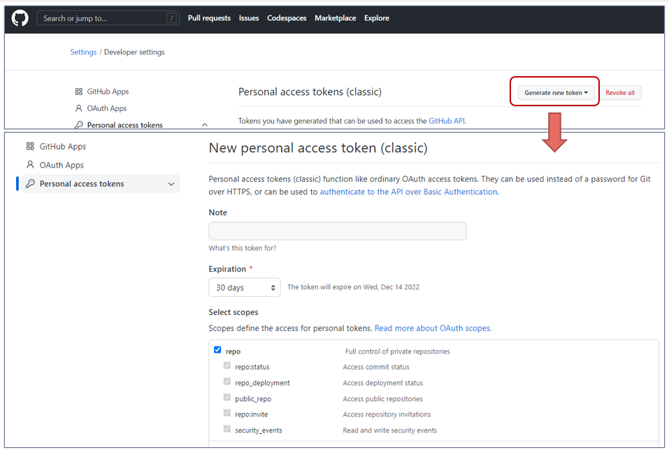Github token
