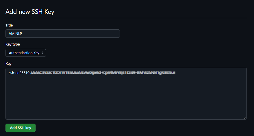 GitHub Add New SSH Key