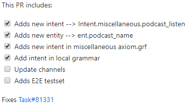 Pull Request content