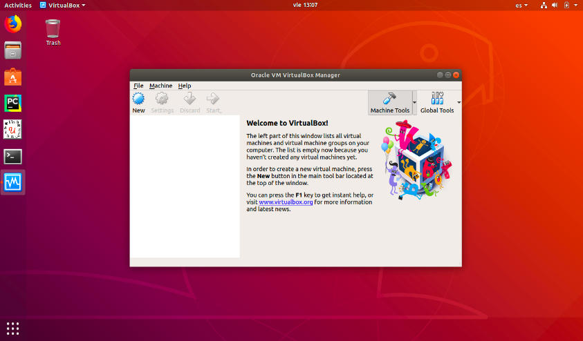 VirtualBox manager