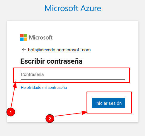 Azure login password