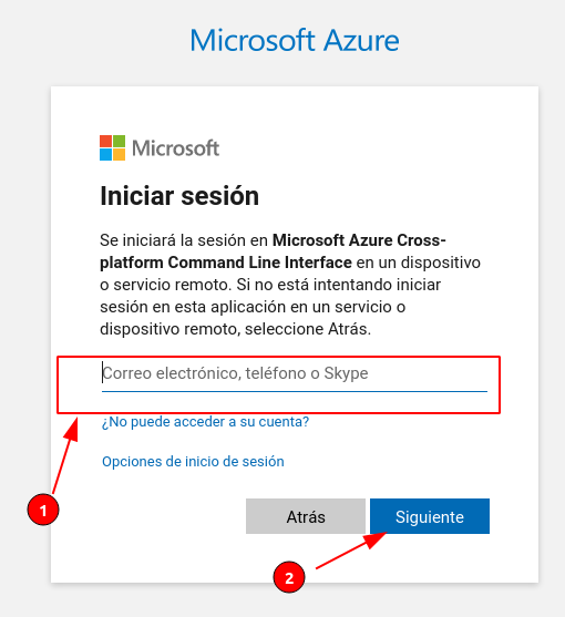 Azure login user
