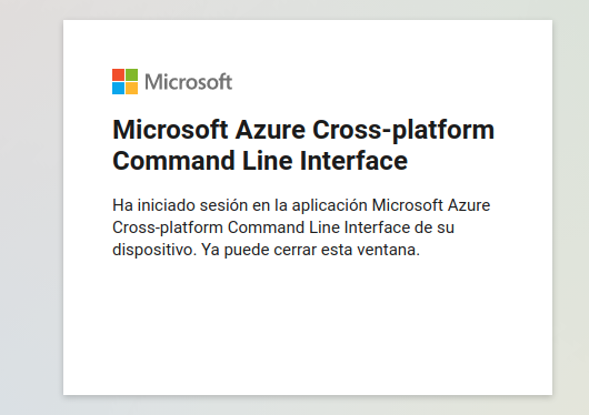 Azure successfull login