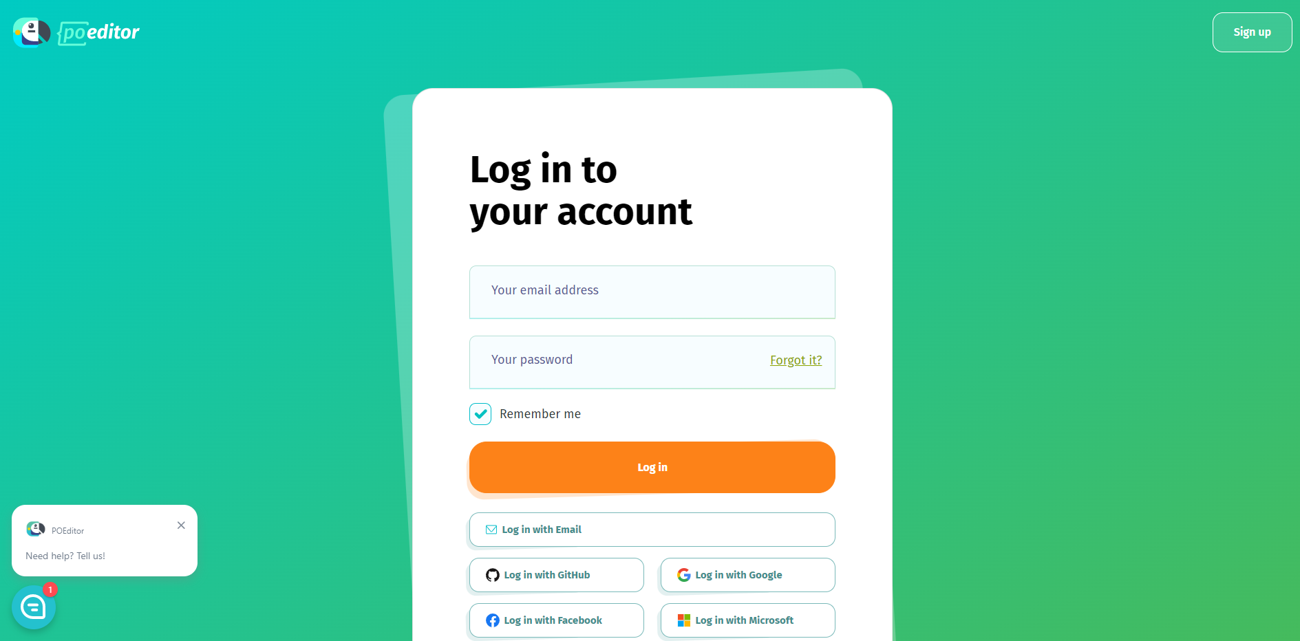 POEditor account logging