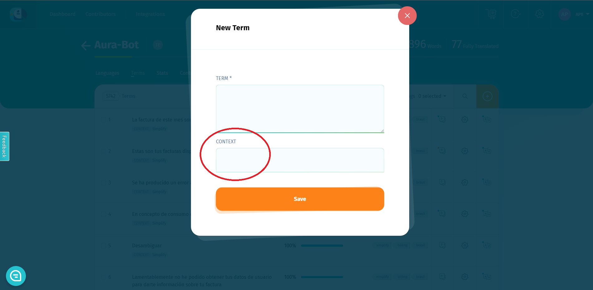 POEditor add a new term