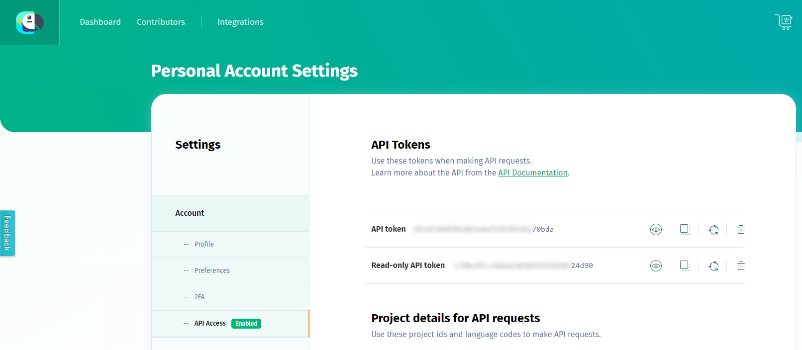 POEditor API access