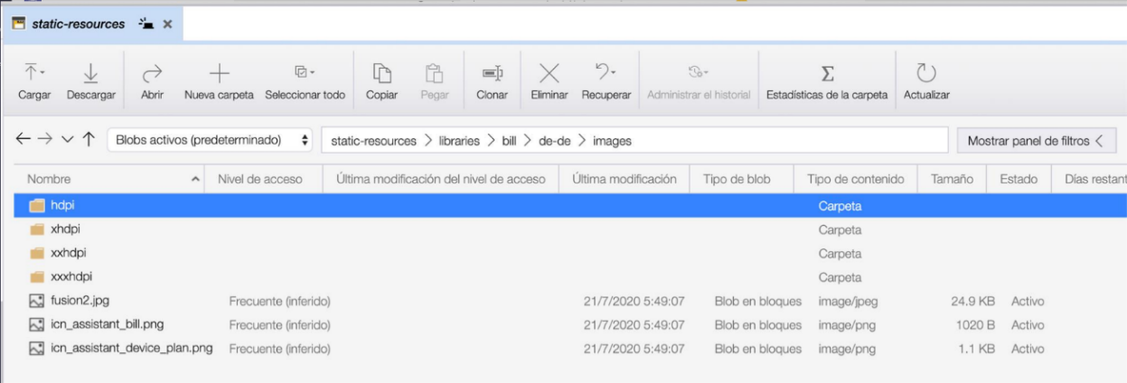 Static resources update in Azure