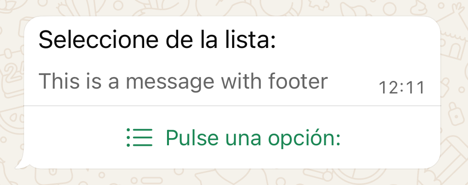 Interactive Message With Footer