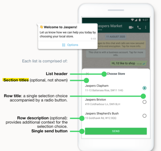Interactive Message Details