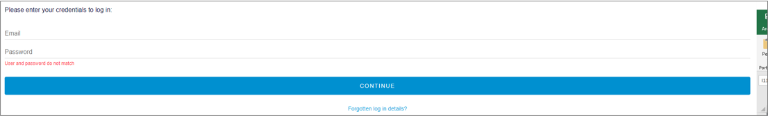 Login error
